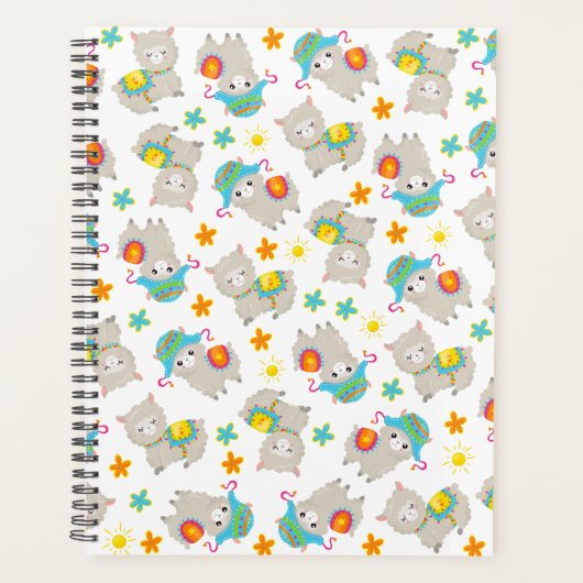Muster Llamas, Niedliche Llamas, Alpacas, Blume Planer (Vorderseite)