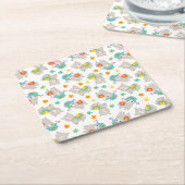 Muster Llamas, Niedliche Llamas, Alpacas, Blume Rechteckiger Pappuntersetzer (angewinkelt)