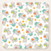 Muster Llamas, Niedliche Llamas, Alpacas, Blume Rechteckiger Pappuntersetzer (Vorderseite)