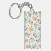 Muster Llamas, Niedliche Llamas, Alpacas, Blume Schlüsselanhänger (Vorderseite links)