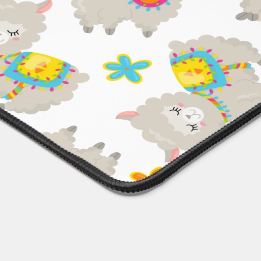 Muster Llamas, Niedliche Llamas, Alpacas, Blume Schreibtischunterlage (Ecke)