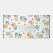 Muster Llamas, Niedliche Llamas, Alpacas, Blume Schreibtischunterlage (Tastatur & Maus)