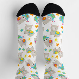 Muster Llamas, Niedliche Llamas, Alpacas, Blume Socken