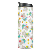 Muster Llamas, Niedliche Llamas, Alpacas, Blume Thermosbecher (Nach rechts gedreht)