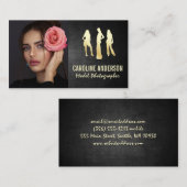 Muster-Logo | Modell mit Rose Visitenkarte (Vorne/Hinten)