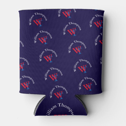 Muster-Logo-Monogramm - personalisiert rot & blau Dosenkühler (Vorderseite)