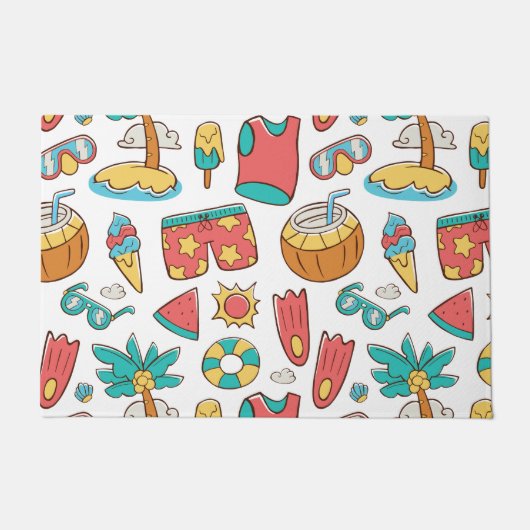 Muster lustiger Sommerurlaub Fußmatte (Vorderseite)