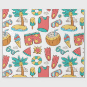 Muster lustiger Sommerurlaub Geschenkpapier (Flach)