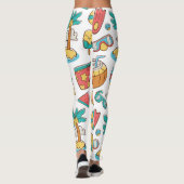 Muster lustiger Sommerurlaub Leggings (Rückseite)