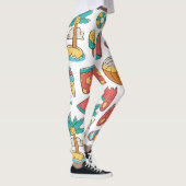 Muster lustiger Sommerurlaub Leggings (Rechts)