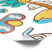 Muster lustiger Sommerurlaub Poster (Ecke)