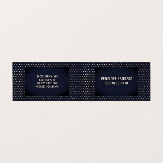 Muster | Luxury Dark Blue Visitenkarten (Außenseite Aufgefaltet)