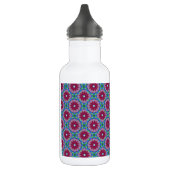 Muster Magenta, Rosa und Grüne Blume Trinkflasche (Links)
