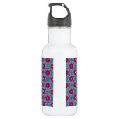 Muster Magenta, Rosa und Grüne Blume Trinkflasche (Rückseite)