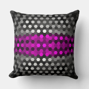 Muster Magenta und Gray Hexagons Kissen