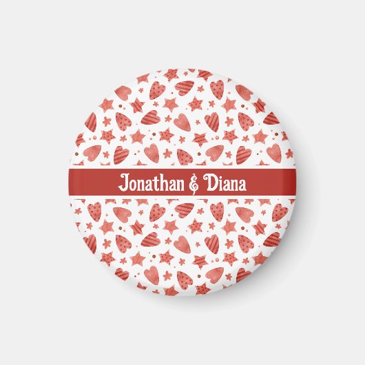 Muster-Magnet Valentine Hearts & Stars Magnet (Vorne)