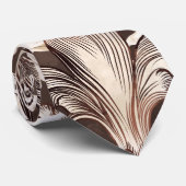 Muster Magnolien und Fleur-de-lis Krawatte (Gerollt)