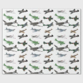 Muster mehrerer WW2-Flugzeuge Geschenkpapier (Flach)