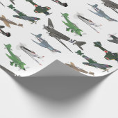 Muster mehrerer WW2-Flugzeuge Geschenkpapier (Ecke)