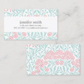 Muster Minze und Korallenfloral Telefonnummerkarte (Vorne/Hinten)