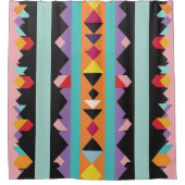 Muster mischen farbige Streifen und Dreiecke Duschvorhang (Vorderseite)