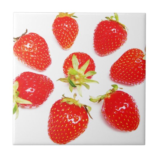 Muster mit 8 Erdbeeren Fliese (Vorderseite)
