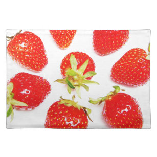 Muster mit 8 Erdbeeren Tischset