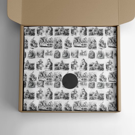 Muster mit Alice's Adventures in Wonderland Seidenpapier