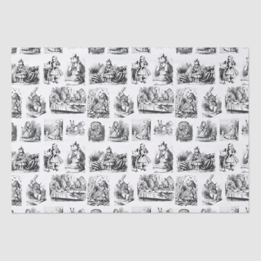 Muster mit Alice's Adventures in Wonderland Seidenpapier (Vorderseite)