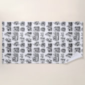 Muster mit Alice's Adventures in Wonderland Strandtuch (Vorderseite)