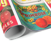 Muster mit alten Fruchtetiketten Geschenkpapier (Rolleneckpunkt)
