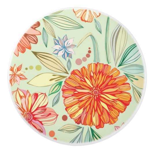 Muster mit Astern Keramikknauf (Vorderseite)