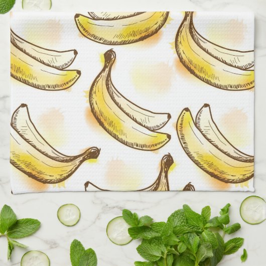 Muster mit Banane Handtuch (Gefaltet)