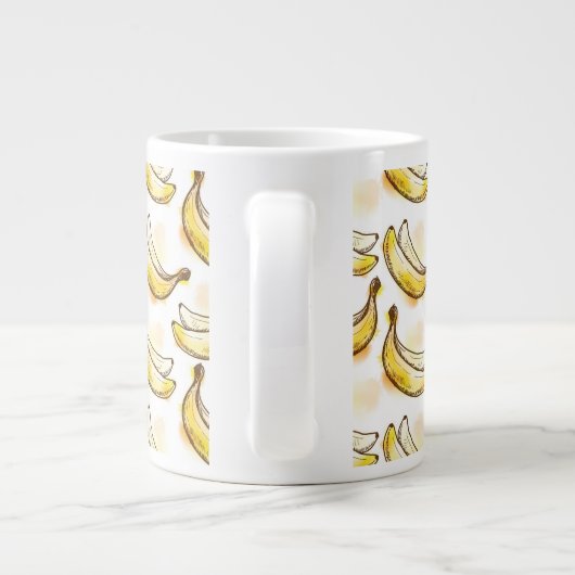 Muster mit Banane Jumbo-Tasse (Rückseite)