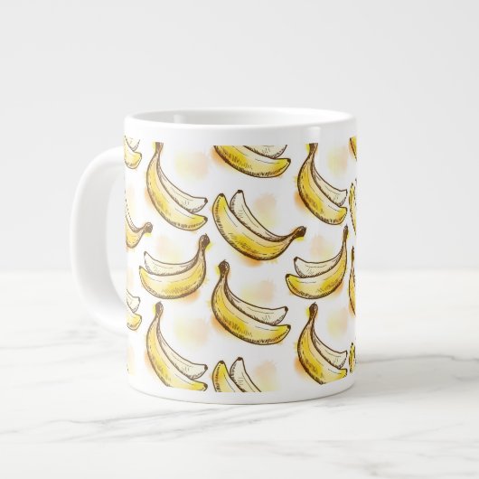 Muster mit Banane Jumbo-Tasse (Vorderseite Links)