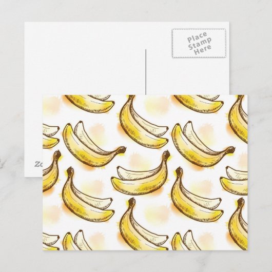 Muster mit Banane Postkarte (Vorne/Hinten)