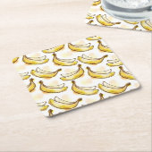 Muster mit Banane Rechteckiger Pappuntersetzer (angewinkelt)