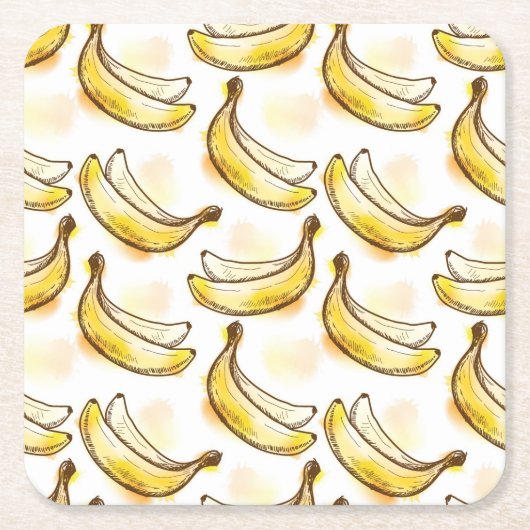 Muster mit Banane Rechteckiger Pappuntersetzer (Vorderseite)