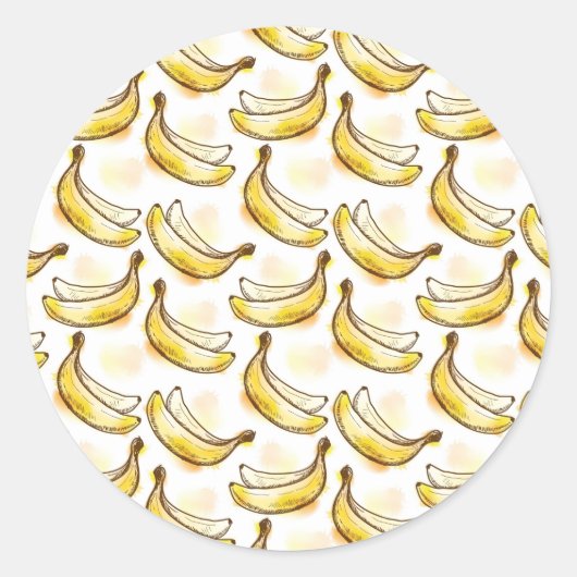 Muster mit Banane Runder Aufkleber (Vorderseite)