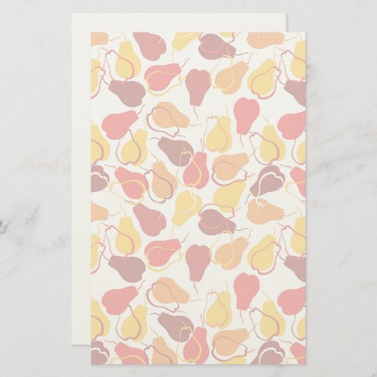 Muster mit Birnen Briefpapier (Vorne/Hinten)