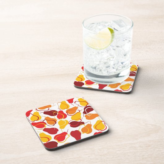 Muster mit Birnen Getränkeuntersetzer (Rechte Seite)