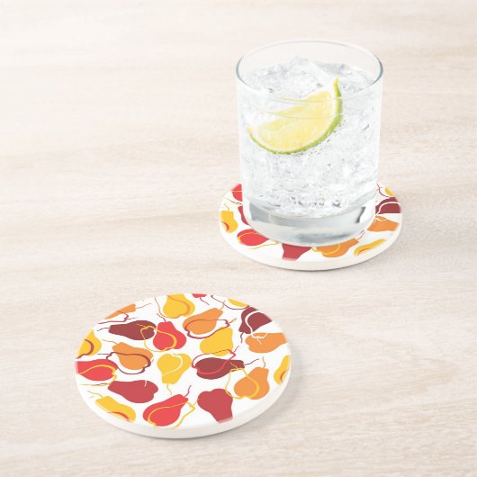 Muster mit Birnen Getränkeuntersetzer (Seite)