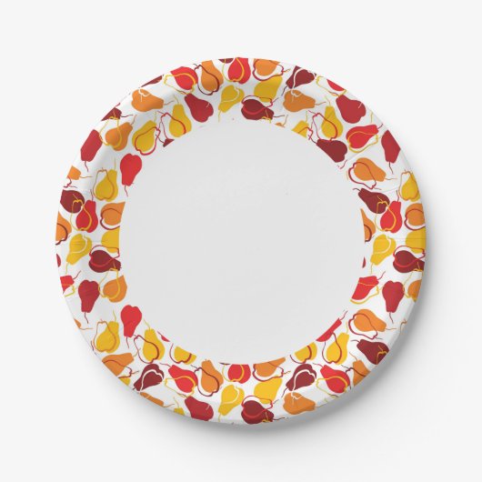 Muster mit Birnen Pappteller (Vorderseite)