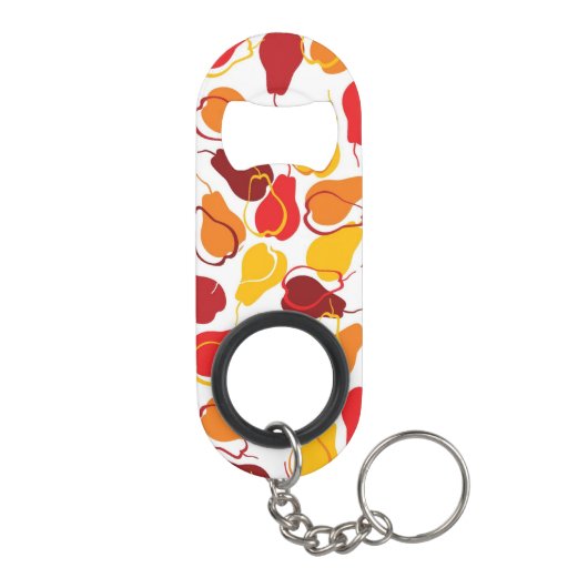 Muster mit Birnen Schlüsselanhängerflaschenöffner (Rückseite)