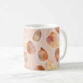 Muster mit Blätter. Grafik- und Aquarellblatt. Kaffeetasse (VorderseiteRechts)