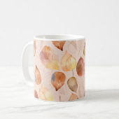 Muster mit Blätter. Grafik- und Aquarellblatt. Kaffeetasse (Vorderseite Links)