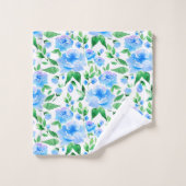 Muster mit blauen Blume Badhandtuch Set (Waschlappen)