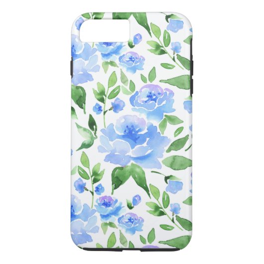 Muster mit blauen Blume Case-Mate iPhone Hülle (Rückseite)