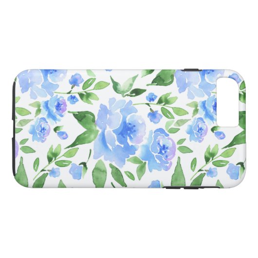 Muster mit blauen Blume Case-Mate iPhone Hülle (Rückseite (Horizontal))