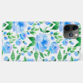 Muster mit blauen Blume Case-Mate iPhone Hülle (Rückseite (Horizontal))